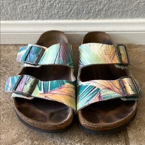 Papillio Blue and Green Sandals with Adjustable Straps